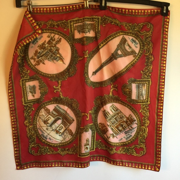 VINTAGE PARIS THEME SQUARE RAIN SCARF - Picture 9 of 16